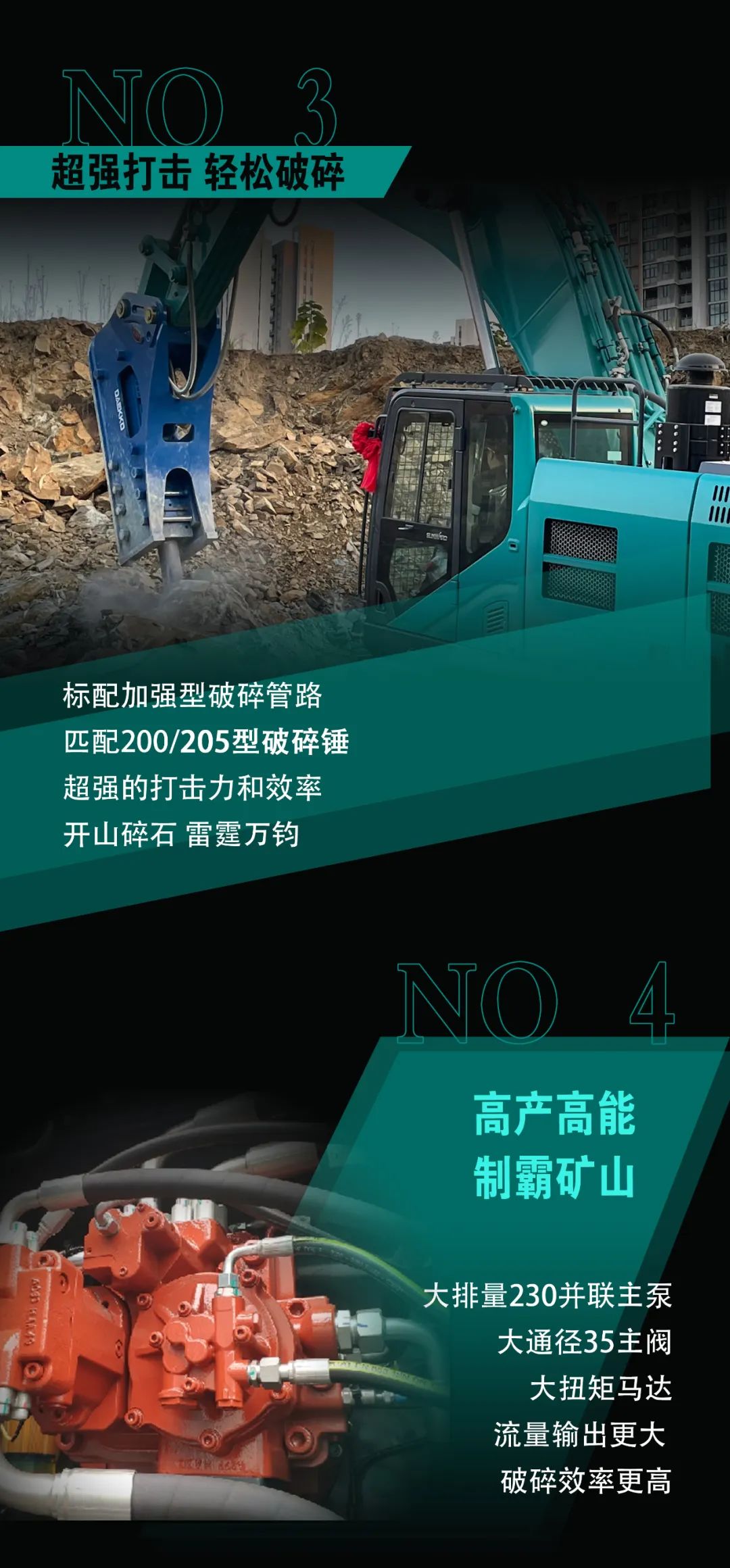一圖讀懂 | 專(zhuān)為礦山重載施工而生！山河智能SWE600FB破碎錘重磅回歸